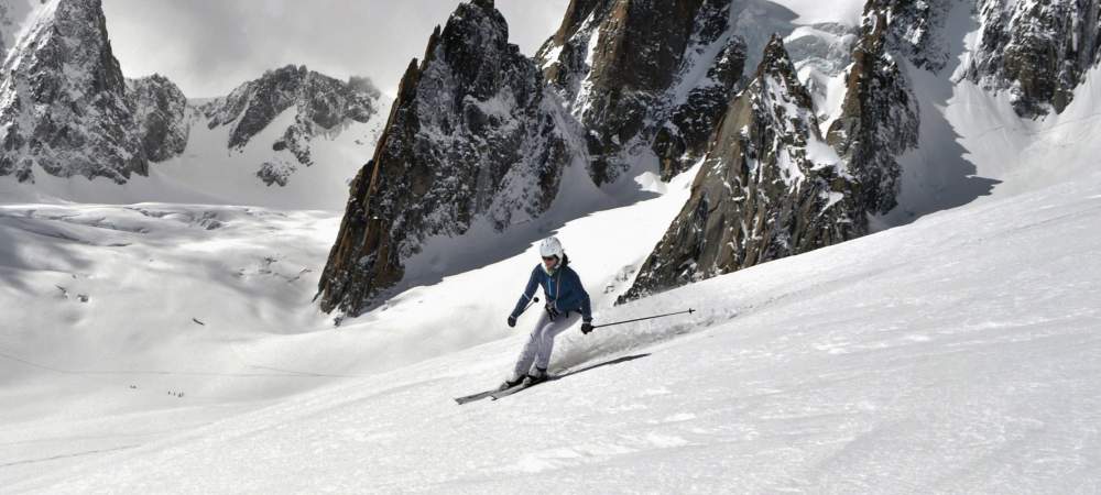 Descente de la Vallée Blanche à skis